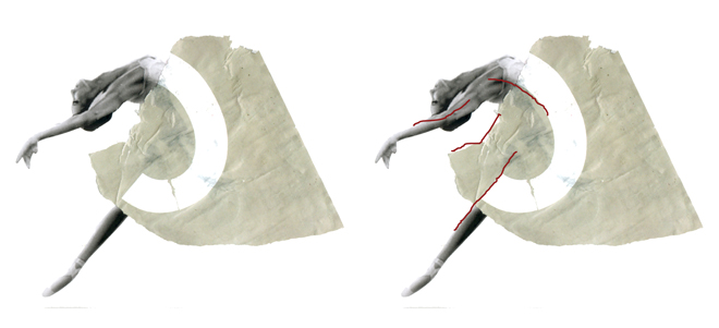 Dekomposition Dekomponering Illustration moderne ballet